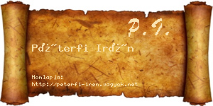 Péterfi Irén névjegykártya